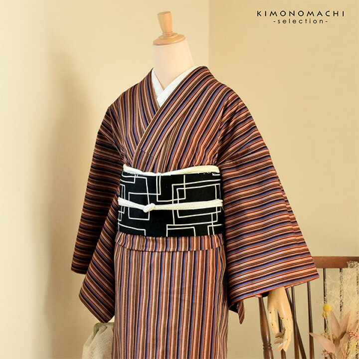 楽天市場】三河木綿 洗える着物 単品「赤茶、白、芥子、こげ茶、青藤色 