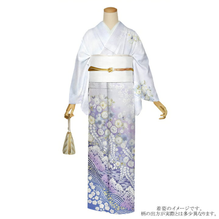 楽天市場】仕立て上がり 訪問着 単品 桂由美 「白藤色 辻が花に波 