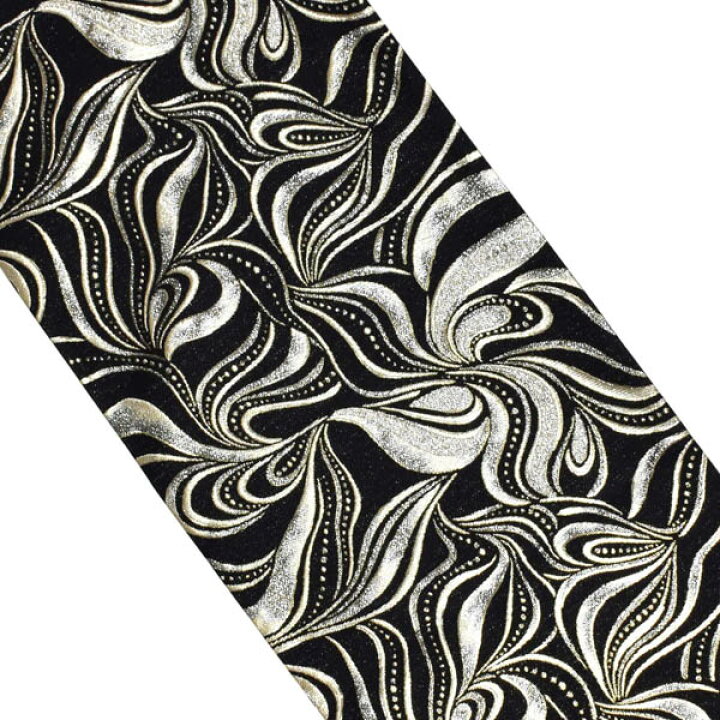楽天市場】振袖 帯「黒 モダン唐草」日本製 未仕立て 六通柄 振袖用  