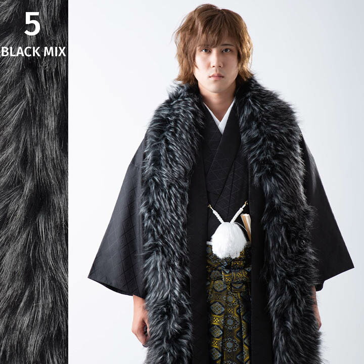 楽天市場】メンズ ロング ファーショール 単品「ブラック・ホワイト 