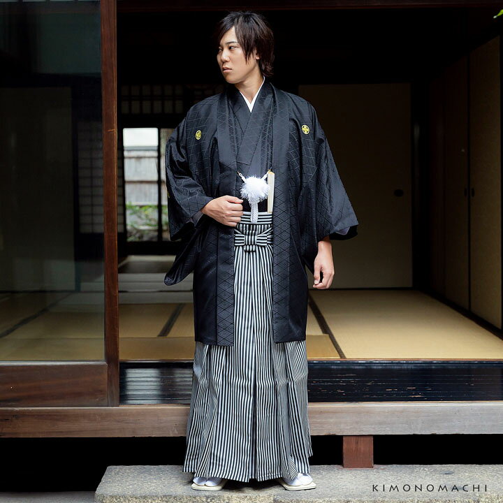 楽天市場】男性 袴 縞袴 行灯袴 単品「黒グレー棒縞」S/M/L/LL サイズ 