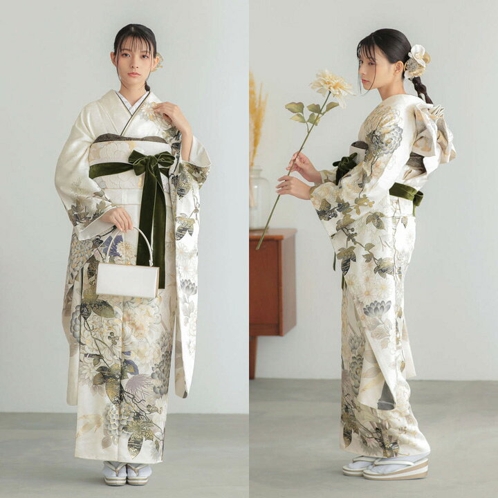 楽天市場】未仕立て 振袖 22点セット「さくら 白 菊に蔦 那須ほほみ 