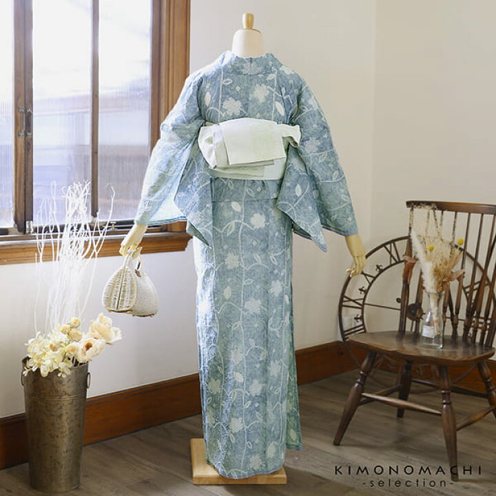 楽天市場】お仕立て上がり絞り浴衣単品「フラワータペストリー ブルー 