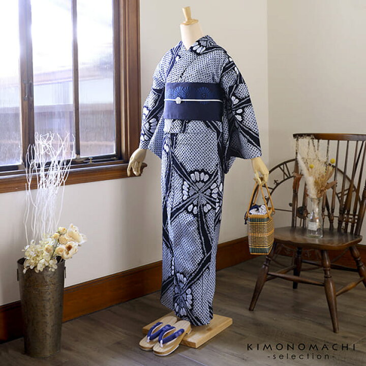 楽天市場】お仕立て上がり絞り浴衣単品「チャーミング花火 紺」有松 