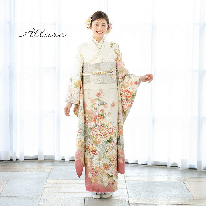 楽天市場】未仕立て 振袖 22点セット「Allure オフホワイト 手毬に牡丹 