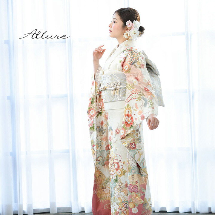 楽天市場】未仕立て 振袖 22点セット「Allure オフホワイト 手毬に牡丹