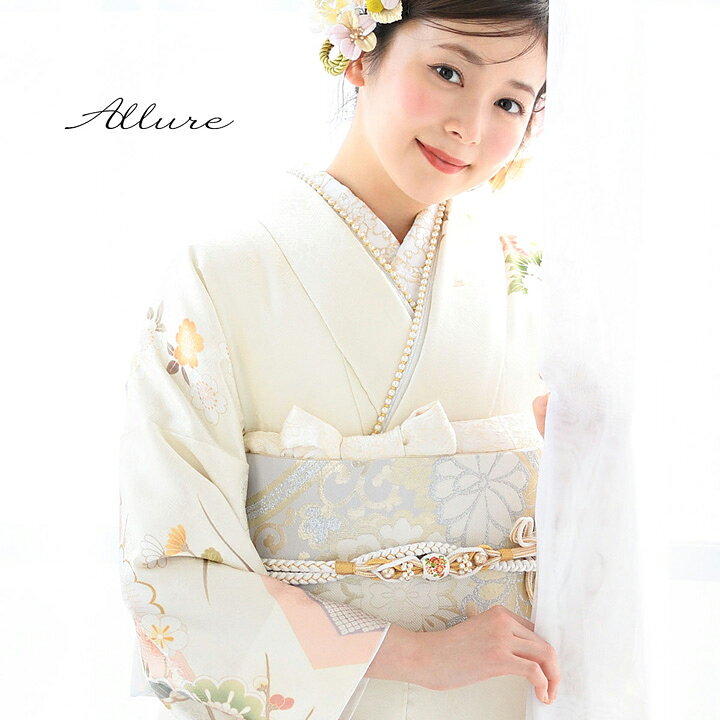 楽天市場】未仕立て 振袖 22点セット「Allure オフホワイト 手毬に牡丹 