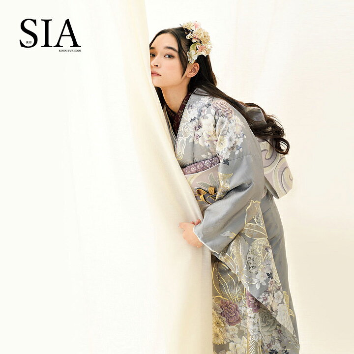 楽天市場】未仕立て 振袖 22点セット「SIA グレー 百合に花丸文」仮絵 