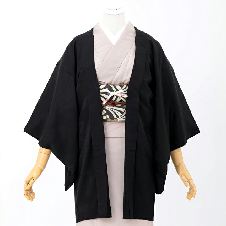 楽天市場】【中古品】羽織「雲取りに露芝 黒」正絹 羽織り【メール便