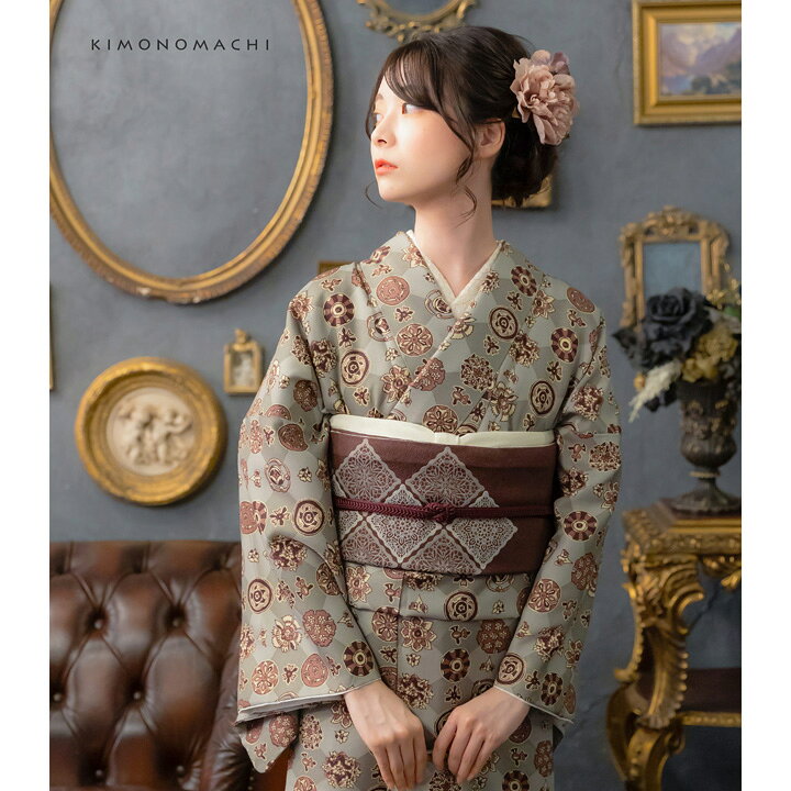 楽天市場】(洗える着物10％OFF4/3迄)洗える着物 セット「袷着物：丸花 