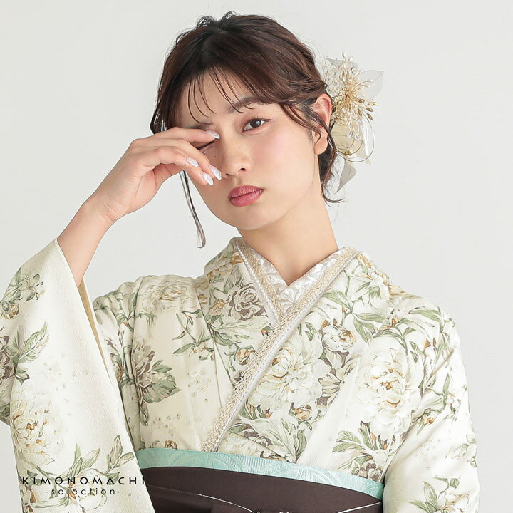 Silelly 花柄刺繍 半衿 半襟 『ジョイフル恵利』 半衿 半襟 振袖 成人 