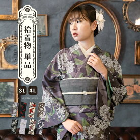 洗える着物 単品 大きいサイズ 「袷着物単品 全8柄」 KIMONOMACHI オリジナル きもの福袋から飛び出た着物単品 3L/4L 2025-2026新作 小紋 レディース キモノ 【メール便不可】