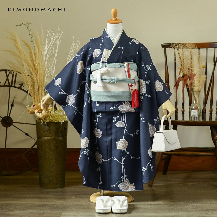 京都室町st．] 七五三 7歳 着物 フルセット 金駒刺繍 上質合繊 四つ身 