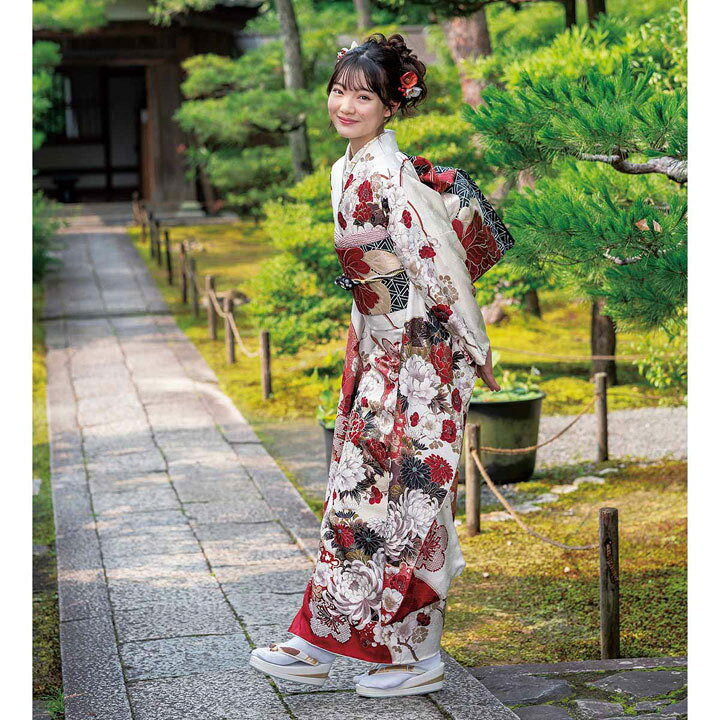 楽天市場】未仕立て 振袖 22点セット「SACRA 白 牡丹に桜 雪輪」仮絵羽 
