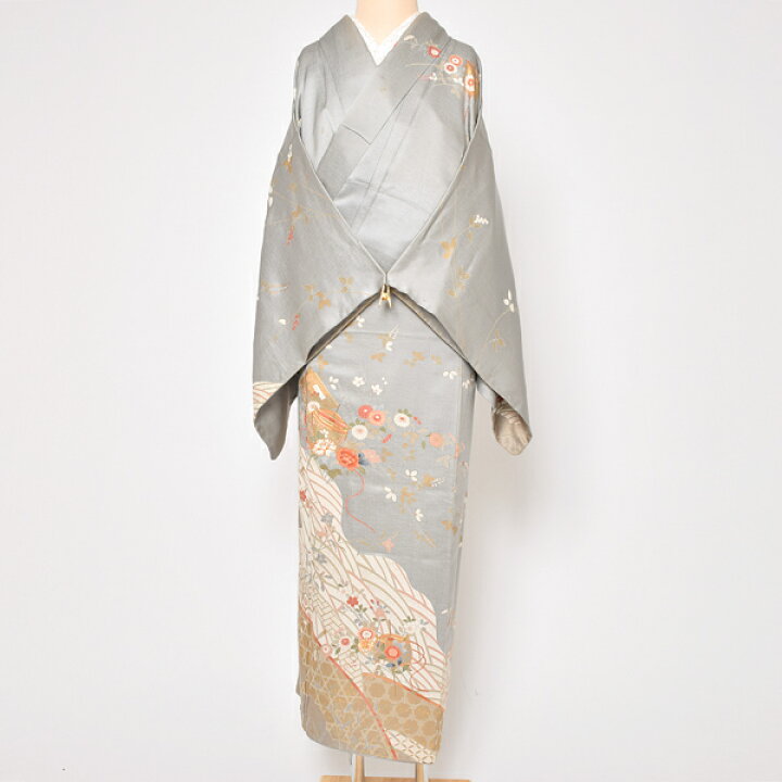 楽天市場】【Prices down2】【中古品】仕立て上がり 訪問着 「銀鼠  