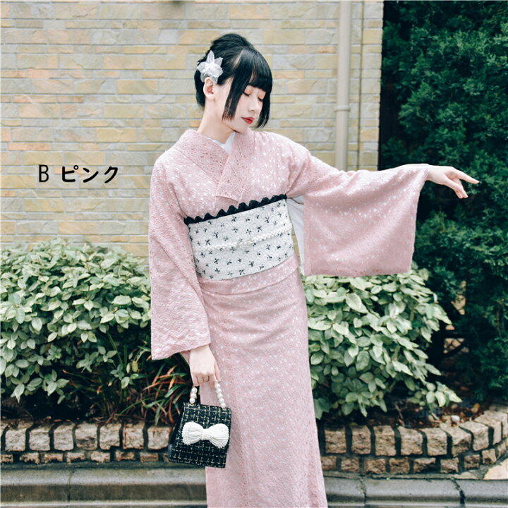 楽天市場】レース着物 【送料無料】 花柄 総レース 着物 モダン 和服 