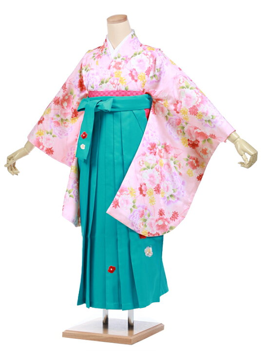 楽天市場】小学生 卒業式 袴セット レンタル 女の子C092ﾋﾟﾝｸ花×ｴﾒﾗﾙﾄﾞ 