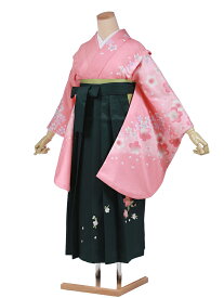 小学生 卒業式 袴セット レンタル 女の子 C139ピンクさくら×緑袴 着物レンタル 袴レンタル 小学校卒業式 ジュニア着物レンタル 小学生 卒業式 袴 レンタル 卒業式袴セット小学生 小学校卒業式 袴セット 【レンタル】