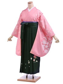 小学生 卒業式 袴セット レンタル 女の子 C141ピンク桜×緑袴 着物レンタル 袴レンタル 小学校卒業式 ジュニア着物レンタル 小学生 卒業式 袴 レンタル 卒業式袴セット小学生 小学校卒業式 袴セット 【レンタル】