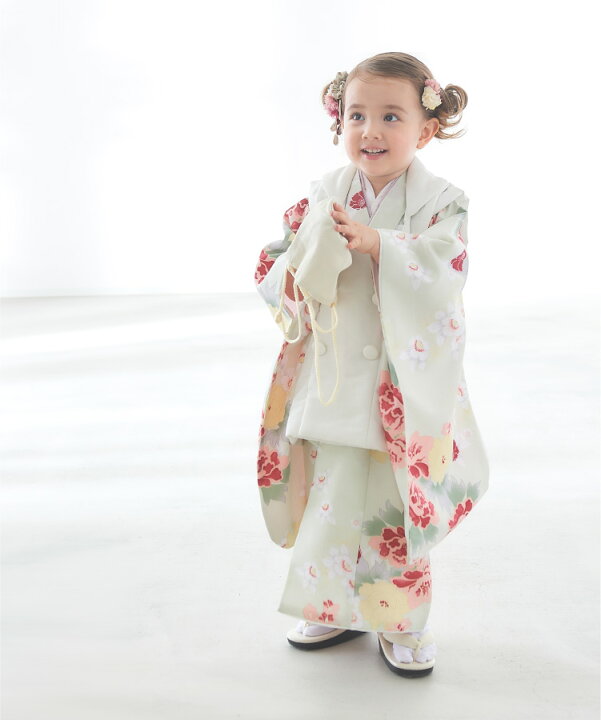 楽天市場】七五三 着物 3歳 被布セット 女の子 KOHARU 薄緑 ライト 