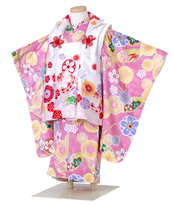 楽天市場】七五三 着物 3歳 被布セット 女の子 ピンク PK-01 ピンクの  
