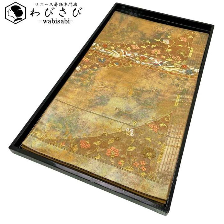楽天市場】袋帯 花唐草に鳳凰 金銀糸 金色 フォーマル O-4324  