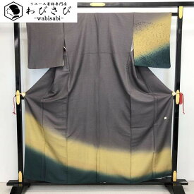 【お得なクーポン配布中】 付下げ 奥びわ湖綱織り 伊吹薬草染 グラデーション ガード加工 K-3448 着物 きもの kimono 和服 和装 中古 リサイクル着物 【送料無料】