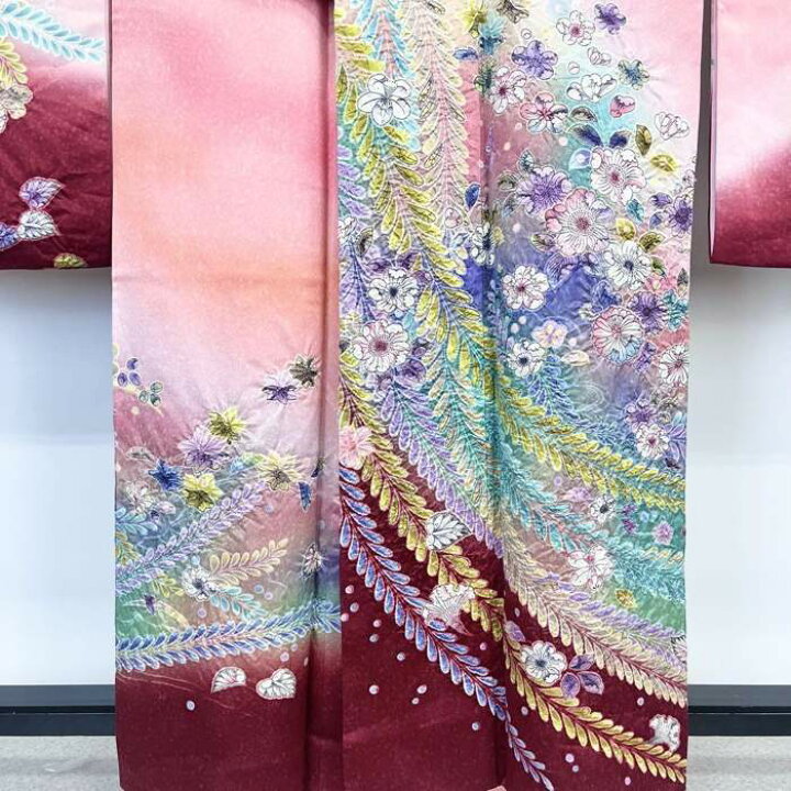 楽天市場】【お得なクーポン配布中】 振袖 美しい辻が花絞り 暈し 桃紅 