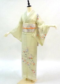 【レンタル】 訪問着 18点セット 訪問着レンタル フルセット hsr006 【往復送料無料】 訪問着 絽 Mサイズ レンタル 訪問着 クリーム 菊 訪問着 夏用 着物 7月 8月 レディース レンタル着物 結婚式 披露宴 謝恩会 お宮参り