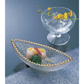 雅舟型小鉢金付 和がらす 和食器 和食 おせち 琥珀糖 和菓子 前菜 おひたし テーブルコーディネート 結婚祝い ガラスプレート 金 高級感 旅館 料亭 朝ごはん 豪華 陶器 お皿 ガラス お刺身 アイスクリーム フルーツ 豪華 おうち時間 110401