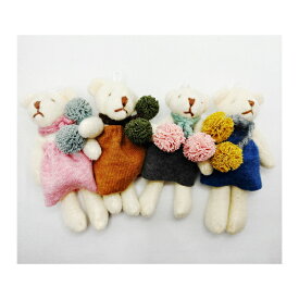 マフラー ベアー クマ ブローチ 全3カラー 手作り ハンドメイド 熊 かわいい 人形 ドール アクセサリー 送料無料