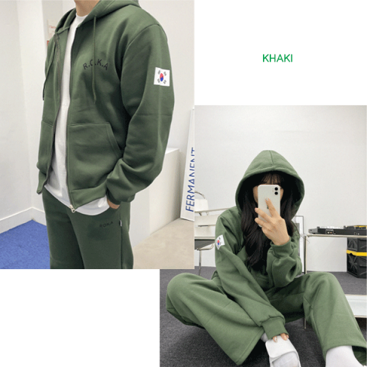 楽天市場】韓国直輸入 ROKA ジップパーカー スウェットパンツ 全