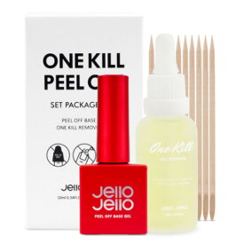 【お得セット】Jello Jello OneKill ワンキル ジェルネイルリムーバー ピールオフベースジェル 30ml 10ml セット ウッドスティック ネイルリムーバー ジェルリムーバー ネイルリムーバー ジェロジェロ 送料無料 韓国コスメ 韓国スキンケア 韓国 韓国産