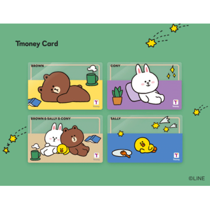 ホットセール 口コミ 楽天市場】LINE FRIENDS T-MONEY 交通カード 全4種 地下鉄 バス カード・カードストック