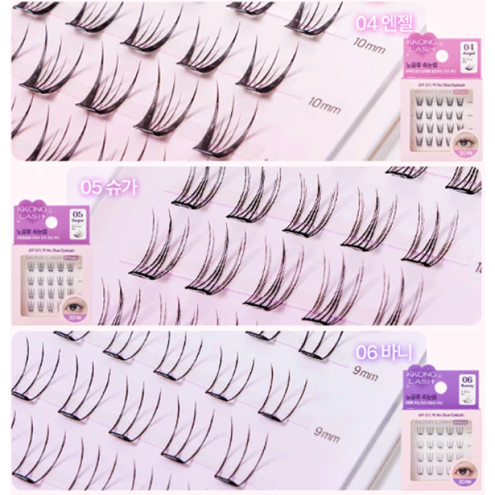 楽天市場】KKONG LASH+ ノーグルー束感つけまつげ 全6種 接着剤不要