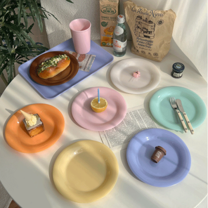 楽天市場】韓国直輸入！ ミルク メラミン食器 丸型 19cm 全7種