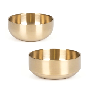 韓国直輸入! 韓国式 高級 お椀 汁椀 チタン 金 ゴールド 二重真空 お碗 二重構造 二重食器 保温 箸 韓国 食器 韓国食器 韓国料理 チタン ステンレス キッチンアート