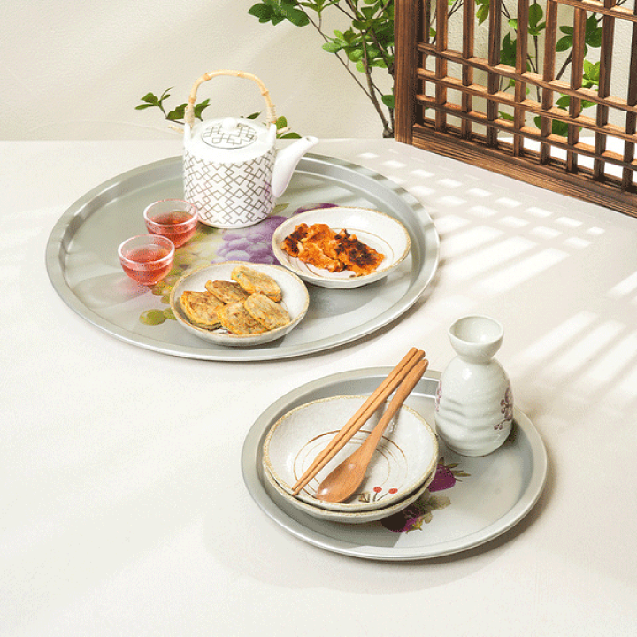 楽天市場】韓国直輸入！ 韓国式 レトロ おぼん 丸型 2サイズ 韓国