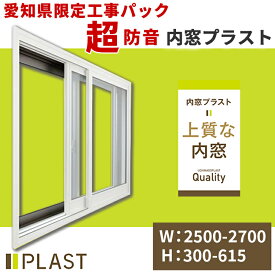 愛知県限定 工事費込み 内窓プラスト 横:2500-2700mm×高さ:300-615mm PLAST 大信工業 2枚建 引違い窓 防音合わせガラス 二重サッシ インナーサッシ 高気密二重サッシ 遮音 防音ガラス 断熱 短時間施工 防音