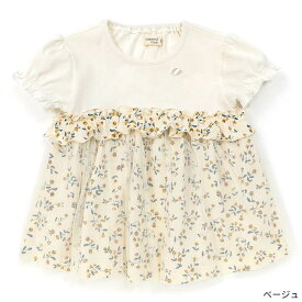 【FINAL SALE 60%OFF】Biquette Club (ビケットクラブ ) チュニック (80〜140cm) 女の子 80cm 90cm 100cm 110cm 120cm 130cm 140cm キムラタン 子供服 本体綿100%| 半袖 キッズ 入園 夏物 服 女の子 おしゃれ トップス コットン Tシャツ レース 総柄 パフスリーブ