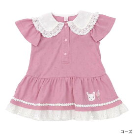 【35%OFF SALE】coeur a coeur (クーラクール ) プルオーバー (70～100cm) 女の子 70cm 80cm 90cm 100cm キムラタン 子供服 綿100% | 半袖 キッズ 入園 夏物 服 女児 おしゃれ トレンド トップス 衿 フリル ギフト 姉妹 夏 ガーリー ピンク うさぎ