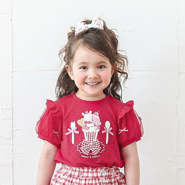楽天市場】coeur a coeur (クーラクール ) パフェ刺繍半袖Tシャツ (80  