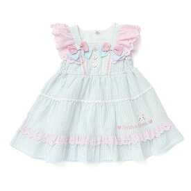 coeur a coeur (クーラクール ) ティアードワンピース (80～110cm) 女の子 80 90 100 110 キムラタン 子供服 夏服 リボン かわいい ハート レース 女児 ベビー