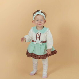 coeur a coeur (クーラクール ) 長袖ロンパース (70〜80cm) 女の子 70 80 キムラタン 子供服 ベビー 姉妹おそろい リンクコーデ チョコ ミントチョコ 出産祝い プレゼント お祝 かわいい