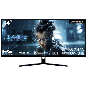 JAPANNEXT Q[~Oj^[ JN-IPS34144UWQHDR | 34^ | 3440x1440 | 144Hz | 300cd/m2 | 1000:1 |  | HDR | IPS(ADS)