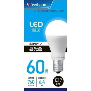 �o�[�x�C�^��(Verbatim) LDA6DE17GLV4 �����F LED�d�� E17���� 60�` 760lm