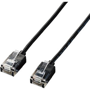 �G���R�� LD-GPASS/BK1 LAN�P�[�u�� 1.0m CAT6A���� 10GBASE-T�Ή� ���g���ш�500MHz �X�[�p�[�X�������a3.0mm �V���[�g�R�l�N�^�[ �u���b�N