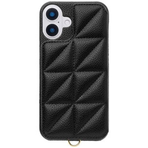 ���j�P�[�X Triangle Puffy Case for iPhone 16 Plus (black) UNI-CSIP24L-2TPBK