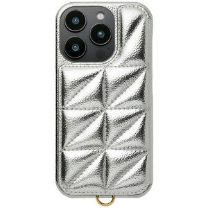 ���j�P�[�X Triangle Puffy Case for iPhone 16 Pro (silver) UNI-CSIP24MP-2TPSV
