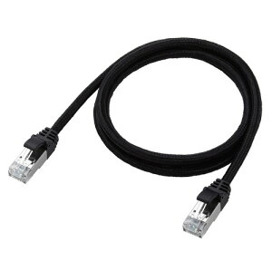 �G���R�� LD-OCM/BK10 LAN�P�[�u�� 1m CAT8 �ܐ܂�h�~ ���ϋv ���b�V�� �V�[���h�\�� ���� 40Gbps/2000MHz �u���b�N